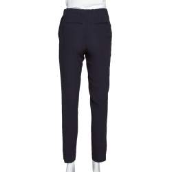 Pre Owned Celine Navy Blue Crepe Tailored Trousers S