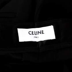 Pre Owned Celine Black Textured Wool Pant Suit M 