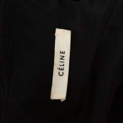 Pre Owned Celine Black Wool Belted Shirt Dress S