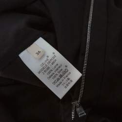Pre Owned Celine Black Wool Belted Shirt Dress S