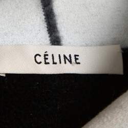 Celine Grey Wool Contrast Turtle Neck Sweater Dress S
