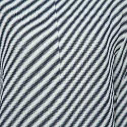 Celine Black Diagonal Stripe Textured Turtle Neck Top S