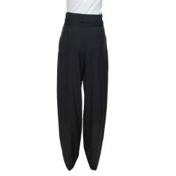 Celine Black Wool High Waist Tapered Trousers S
