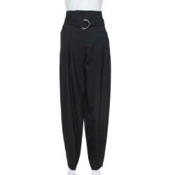 Celine Black Wool High Waist Tapered Trousers S