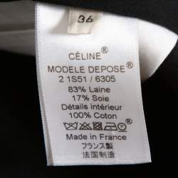 Pre Owned بنطلون سيلين قصير خصر مرتفع حرير و صوف أسود مقاس صغير (سمول)