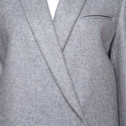 Celine Grey Cashmere Open Front Long Coat L