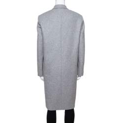 Celine Grey Cashmere Open Front Long Coat L