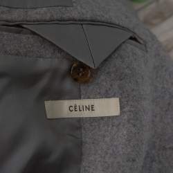 Celine Grey Cashmere Open Front Long Coat L