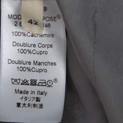 Celine Grey Cashmere Open Front Long Coat L