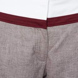 Celine Beige Linen Contrast Waist Band Shorts M