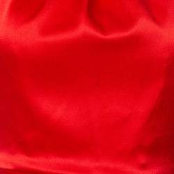 Celine Red Satin Open Back Bow Tie Waist Dress S