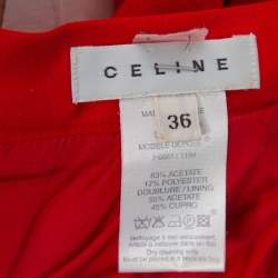 Celine Red Satin Open Back Bow Tie Waist Dress S