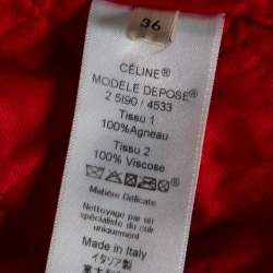 Celine Burgundy Leather Biker Jacket S 