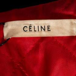Celine Burgundy Leather Biker Jacket S 