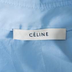 Celine Blue Cotton Paneled Oversized Shirt M 