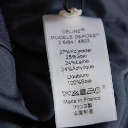 Celine Navy Blue Brocade Sleeveless Sheath Dress S