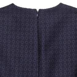 Celine Navy Blue Brocade Sleeveless Sheath Dress S
