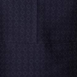 Celine Navy Blue Brocade Sleeveless Sheath Dress S