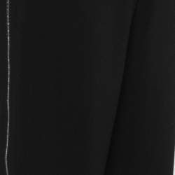 Celine Black Crepe Zip Detail Tapered Leg Trousers M