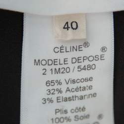 Celine Black Crepe Zip Detail Tapered Leg Trousers M
