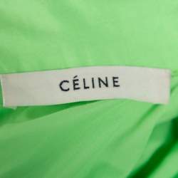 Celine Neon Green & Purple Color Block Reverse Closure Detail Oversized Midi Dress M