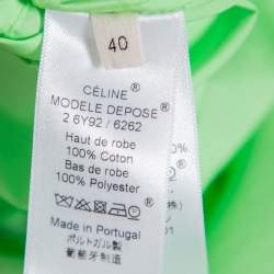 Celine Neon Green & Purple Color Block Reverse Closure Detail Oversized Midi Dress M