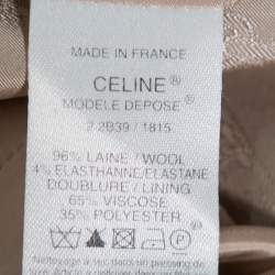 Celine Grey Wool Waist Tie Detail Faux Wrap Asymmetric Hem Skirt M