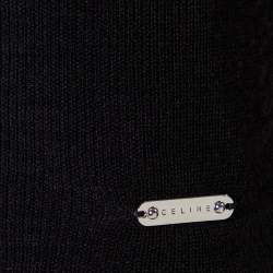 Celine Black Cashmere & Silk Button Front Cardigan M