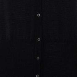 Celine Black Cashmere & Silk Button Front Cardigan M