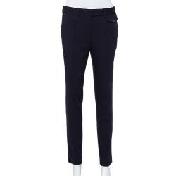 Celine Navy Blue Wool Tapered Leg Pants S