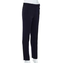 Celine Navy Blue Wool Tapered Leg Pants S