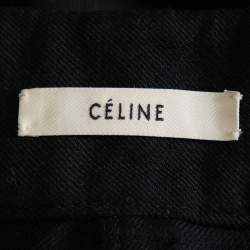Celine Black Wool Rounded Hem Midi Skirt S