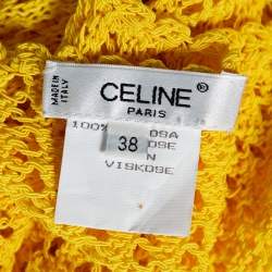 Celine Vintage Yellow Open Knit Long Tank Top & Maxi Skirt M