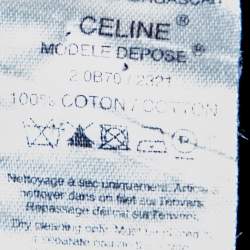 Pre Owned Celine White Cotton Ruffled Neck Detail Shirt M