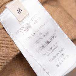 Celine Light Brown Merino Wool And Silk Collar Detail Sweater M