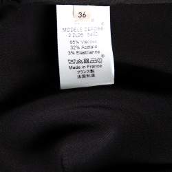 Celine Black Crepe Pleated Detail Asymmetrical Hem Midi Skirt S