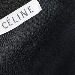 Pre Owned Celine Black Crepe & Silk Cut-Out Back Detailed Long Sleeve Dress M