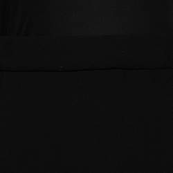 Pre Owned Celine Black Crepe & Silk Cut-Out Back Detailed Long Sleeve Dress M