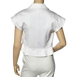 Celine Off-White Cotton Button Front Vest M