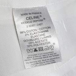 Celine Off-White Cotton Button Front Vest M