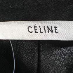 Celine Black Leather Drawstring Tie Cropped Cape M