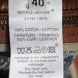 Celine Indigo Macadam Denim Detachable Leather Belt Skirt M
