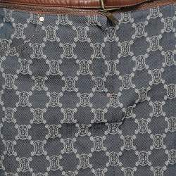 Celine Indigo Macadam Denim Detachable Leather Belt Skirt M