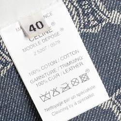 Celine Indigo Macadam Denim Zip Front Jacket M