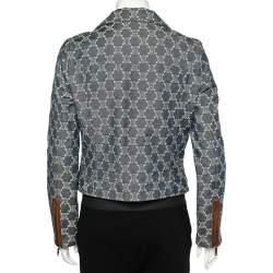 Celine Indigo Macadam Denim Zip Front Jacket M