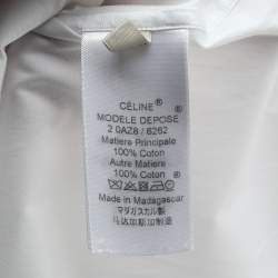 Pre Owned Celine White Cotton Long Sleeve Button Front Tuxedo Shirt M