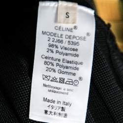 Celine Black Knit Striped Asymmetrical Midi Skirt S