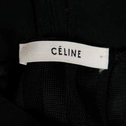Celine Black Knit Striped Asymmetrical Midi Skirt S