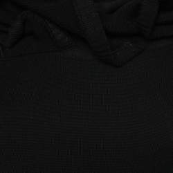 Pre Owned Celine Black Wool Knit Ruffled Structured Neck Detail Top S