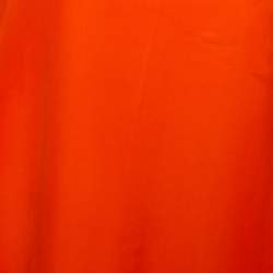 Pre Owned Celine Orange & White Paneled Crepe Dress L